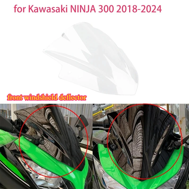 Motorcycle for Kawasaki NINJA 300 2018-2024 dedicated front windshield deflector windscreen modification accessories