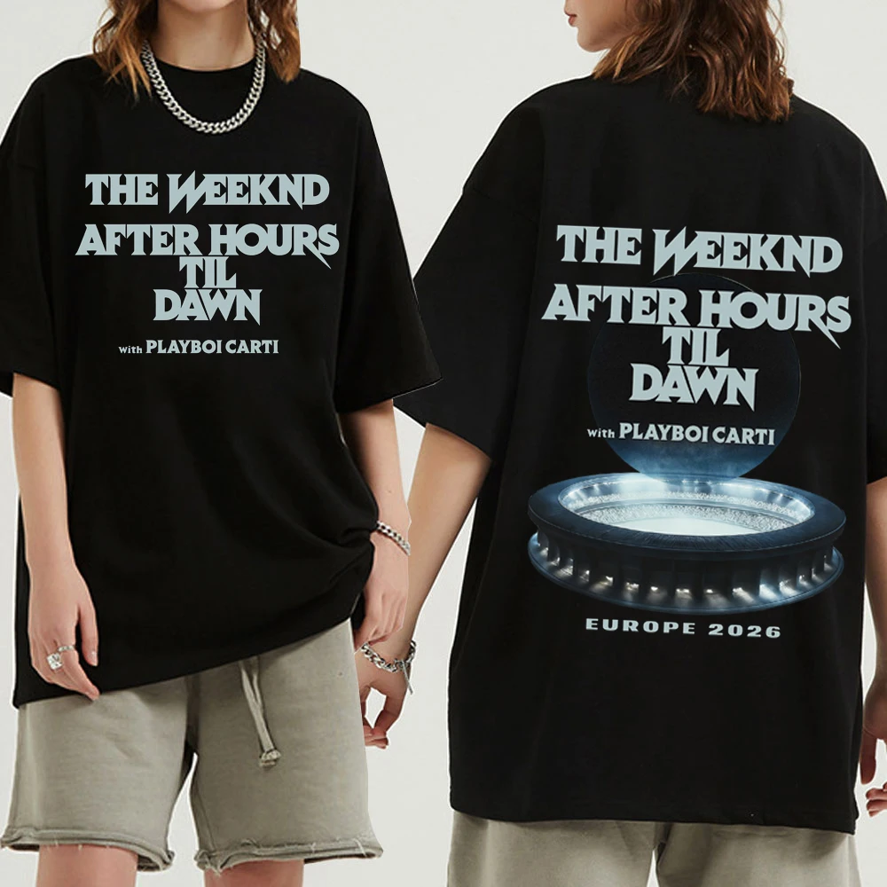 THE WEEKND After Hours Til Dawn Europe Tour 2026 T-shirt Harajuku Short Sleeve O-neck Casual Shirt Gift