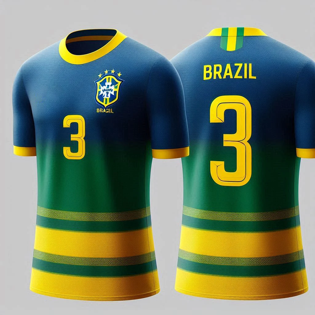 2025 Sports T-Shirt Men\'s Loose Brazil AICG Breathe Quick Football Jersey Boy Clothes Outdoor Women Sports Top 3D Pristiano