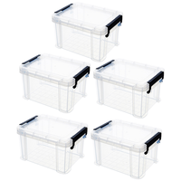 5 Pcs Mini Screws Bins Storage Boxes Sundries Organizer Plastic Tote with Lids Bags Small Containers Toy Clear
