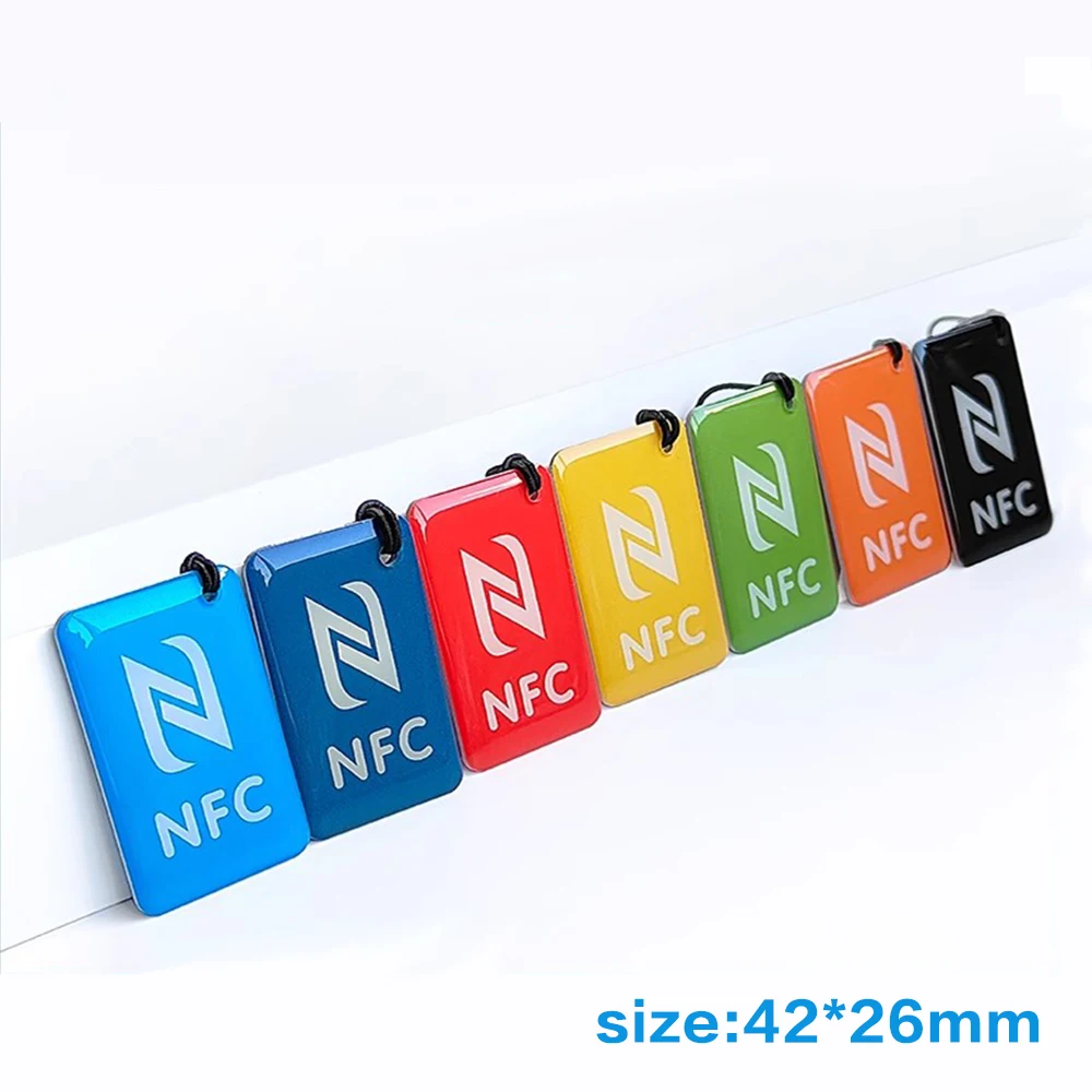 NFC 드롭 접착 카드 에폭시 스마트 카드 ISO14443A 13.56MHz NXP NTAG213 칩 방수 라벨 RFID HF 스마트 전자 태그 20개