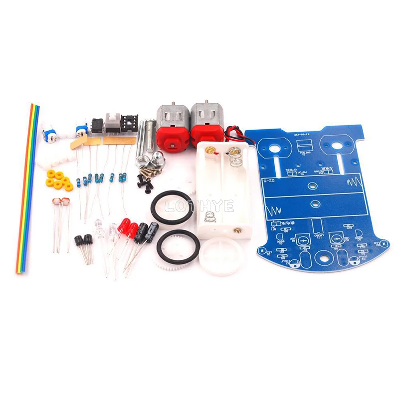 DIY Electronic Kit Intelligent Tracking Line Car D2-5 Automatic Induction Patrol Smart Robot Car Kits Fun Experiment Teaching