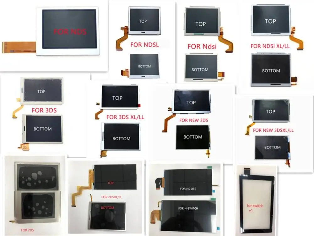 Верхний или нижний ЖК-экран для Nintendo DS Lite Для NDSL Для ndsi Для 3DS New 3DS XL LL Для 2DS XL Для коммутатора Верхний или нижний ЖК-экран для Nintendo DS Lite Для NDSL Для ndsi Для 3DS New 3DS XL LL Для 2DS XL Для коммутатора