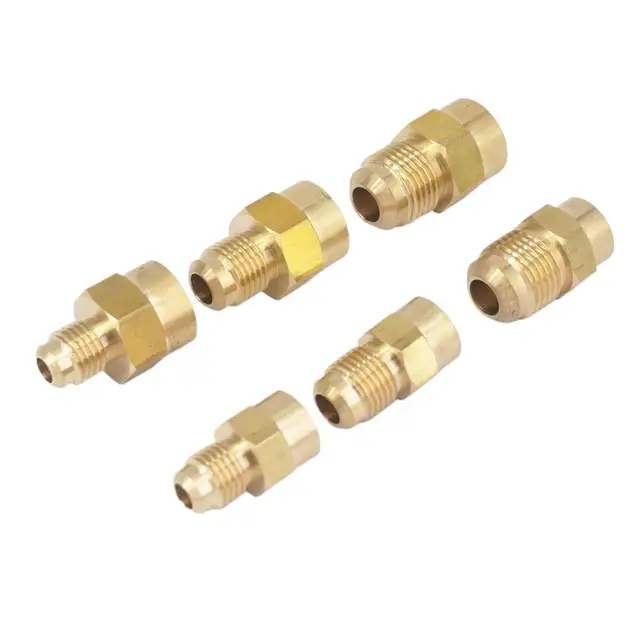 Gwint kielichowy 7/16" 5/8" 1/2" UNF męski x 1/8" 1/4" 3/8" NPT żeński mosiądz SAE 45-stopniowe adaptery montażowe złącza rurowego