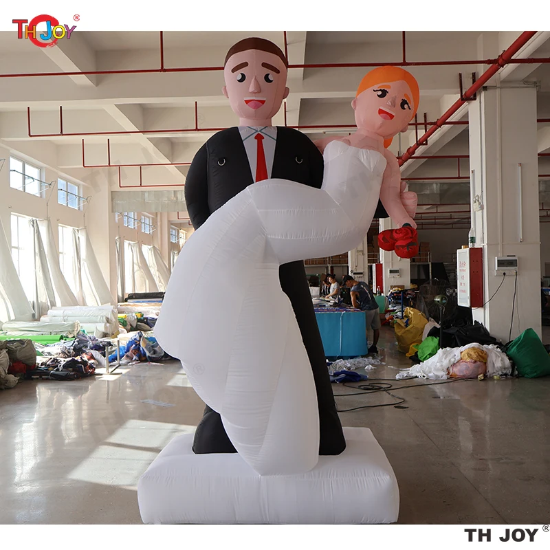 12ft Tall Inflatable Wedding Couples Inflatable Bridegroom And Bride Cartoon For Wedding Party