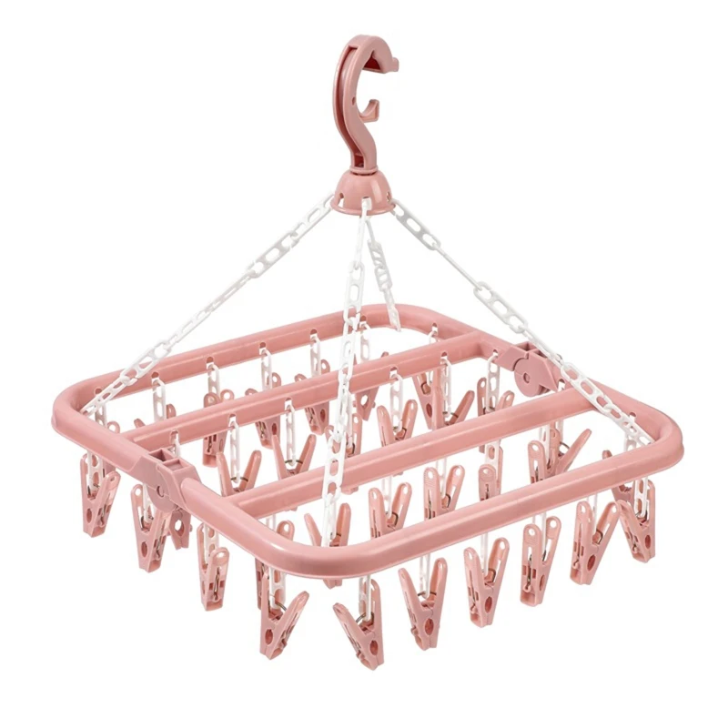 Folding Clothes Dryer Hanger 32 Clips Multifunctional Plastic Drying Rack for Home Bedroom Balcony Closet Clothesline fo