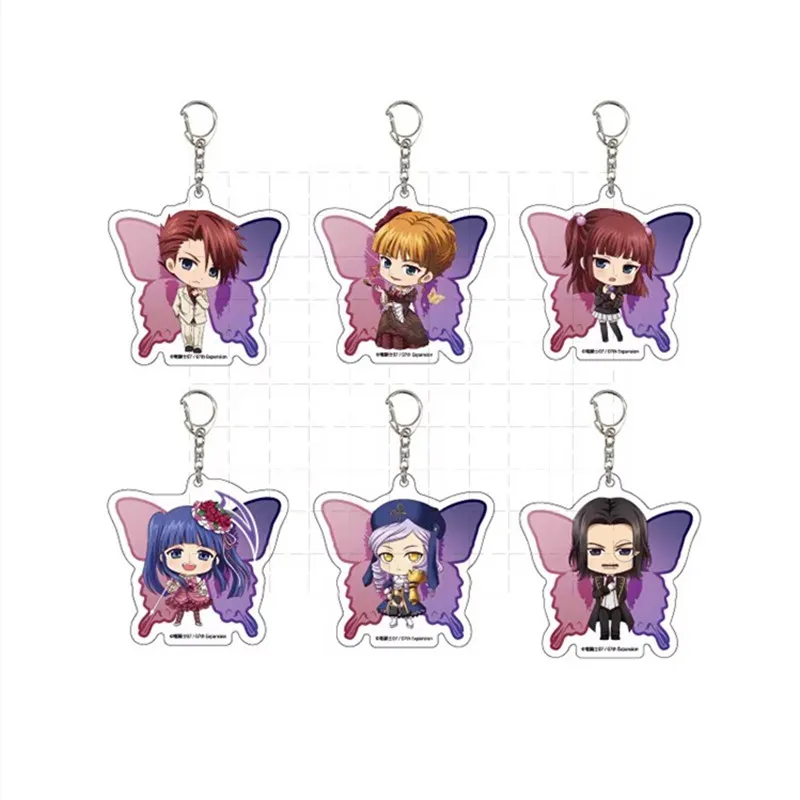 Game Ushiromiya Battler Keychain Doll Anime Beatrice Acrylic Keyring Pendant for Gift