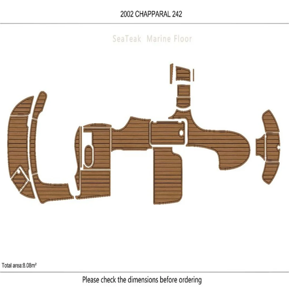 

2002 CHAPARRAL 242 cockpit & Swim Platform Pads 1/4" 6mm EVA Teak decking floor SeaDek MarineMat Gatorstep Style Self Adhesive