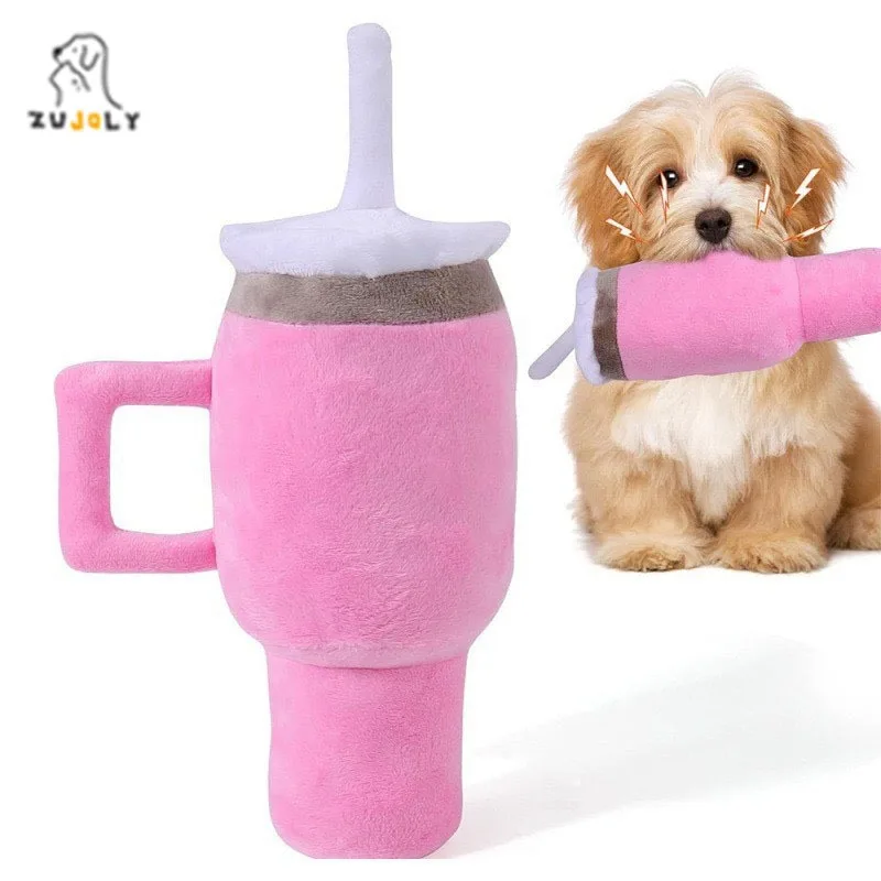 ZUJOLY Dog toy water cup pet toy sound-producing chew-resistant teething dog toy pet supplies