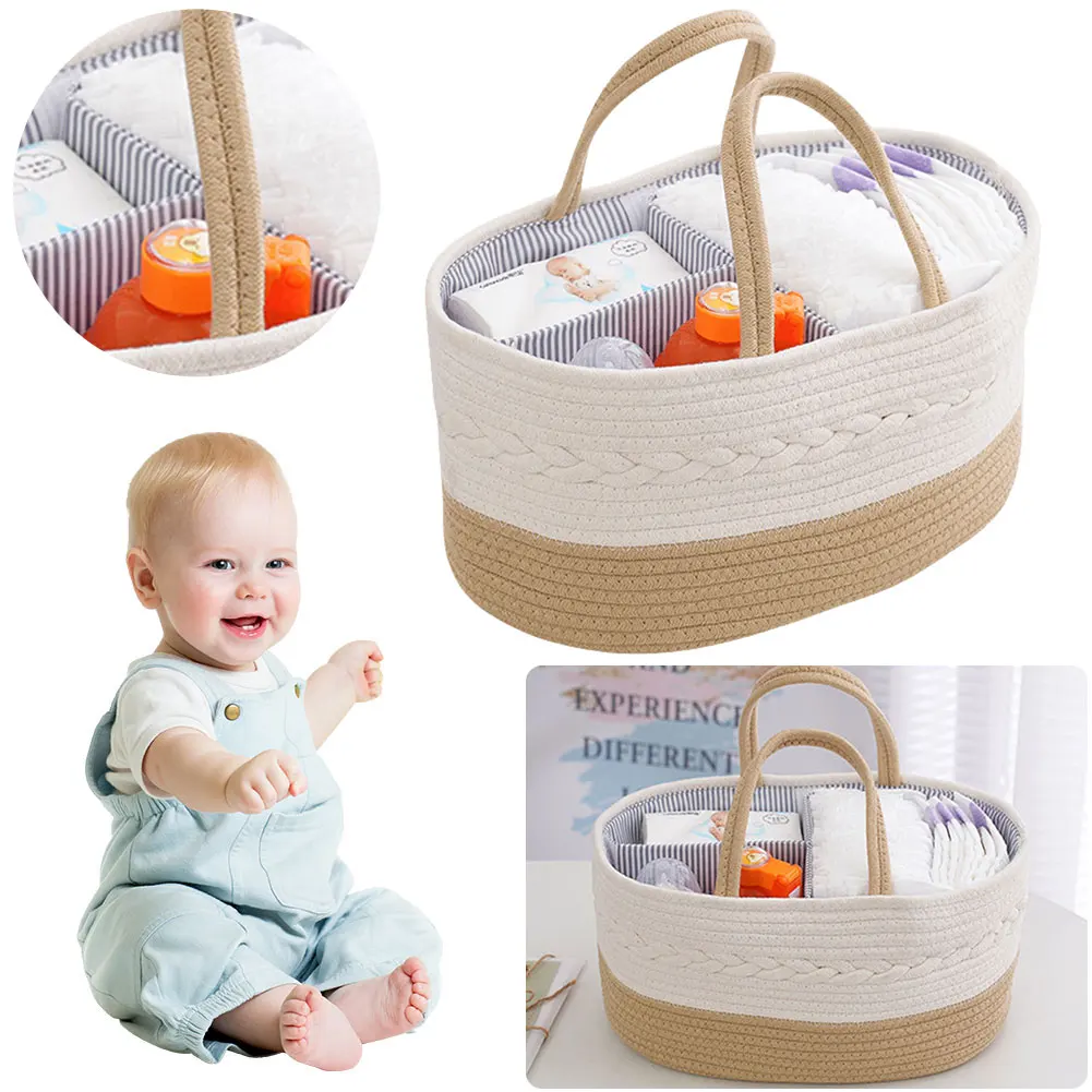 Multifunctionele Baby Luier Mand Reizen Uit Draagbare Mama Tas Katoenen Touw Luiertas Luier Tas Baby Luier Opbergmand