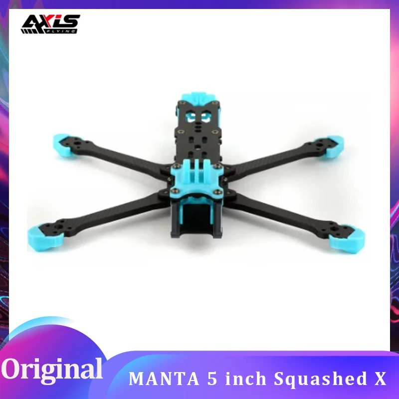 

Axisflying MANTA 5 inch Carbon Fiber Squashed X Frame Kits 238mm Wheelbase 5mm Arm Thickness for RC FPV 5inch Freestyle Drone