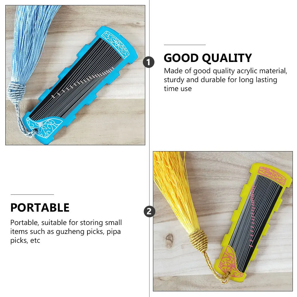 

3Pcs Guzheng Nail Storage Boards Acrylic Durable Guzheng Pick Holders Compact Portable Nail Pick Storage Board for Pipa