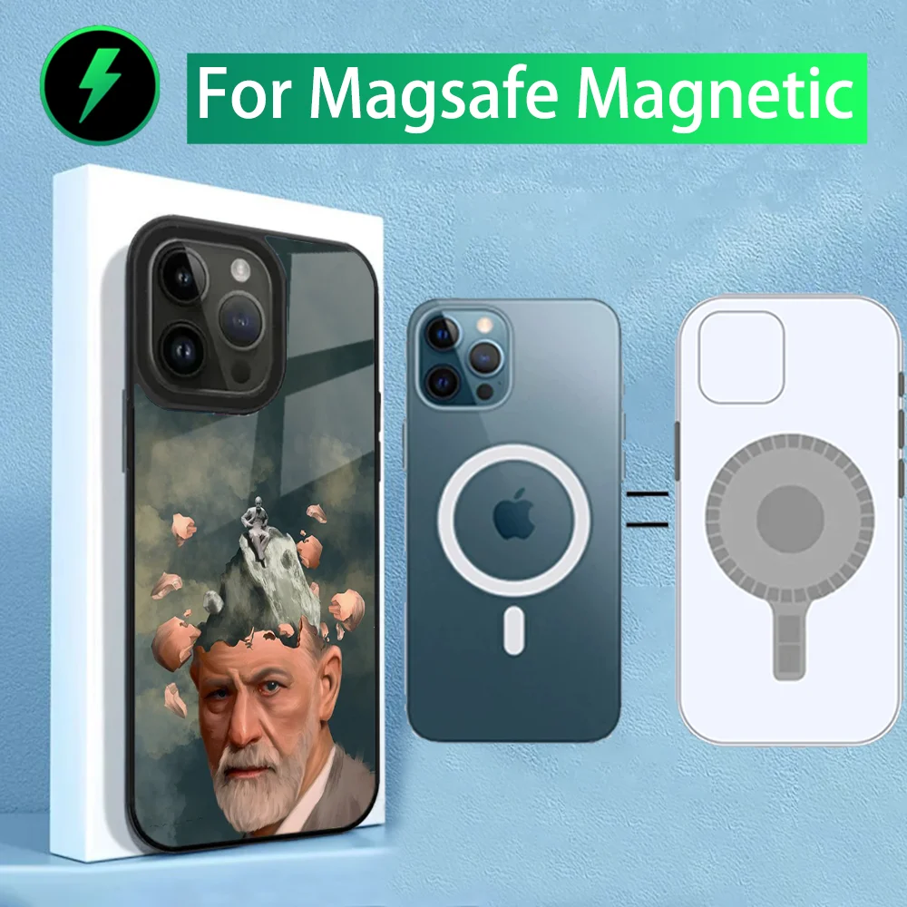 Sigmund psychoanalysis Freud Phone Case For iPhone 16,15,14,13,12,11,Plus,Pro,Max Mini Magsafe Magnetic Wireless Charging