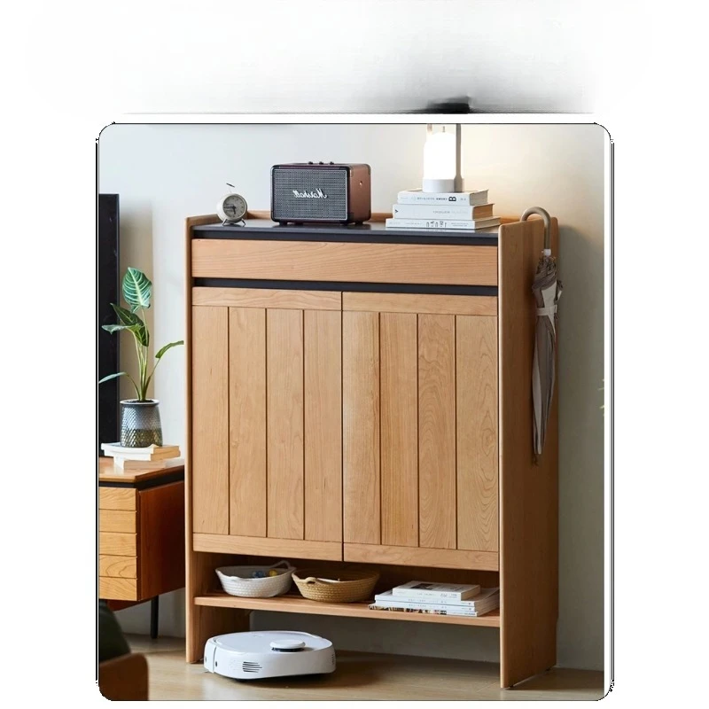 

Мебель для гостиной Шкаф для обуви из массива дерева Шкаф для обуви из вишневого дерева Простой вход большой вместимости у стены