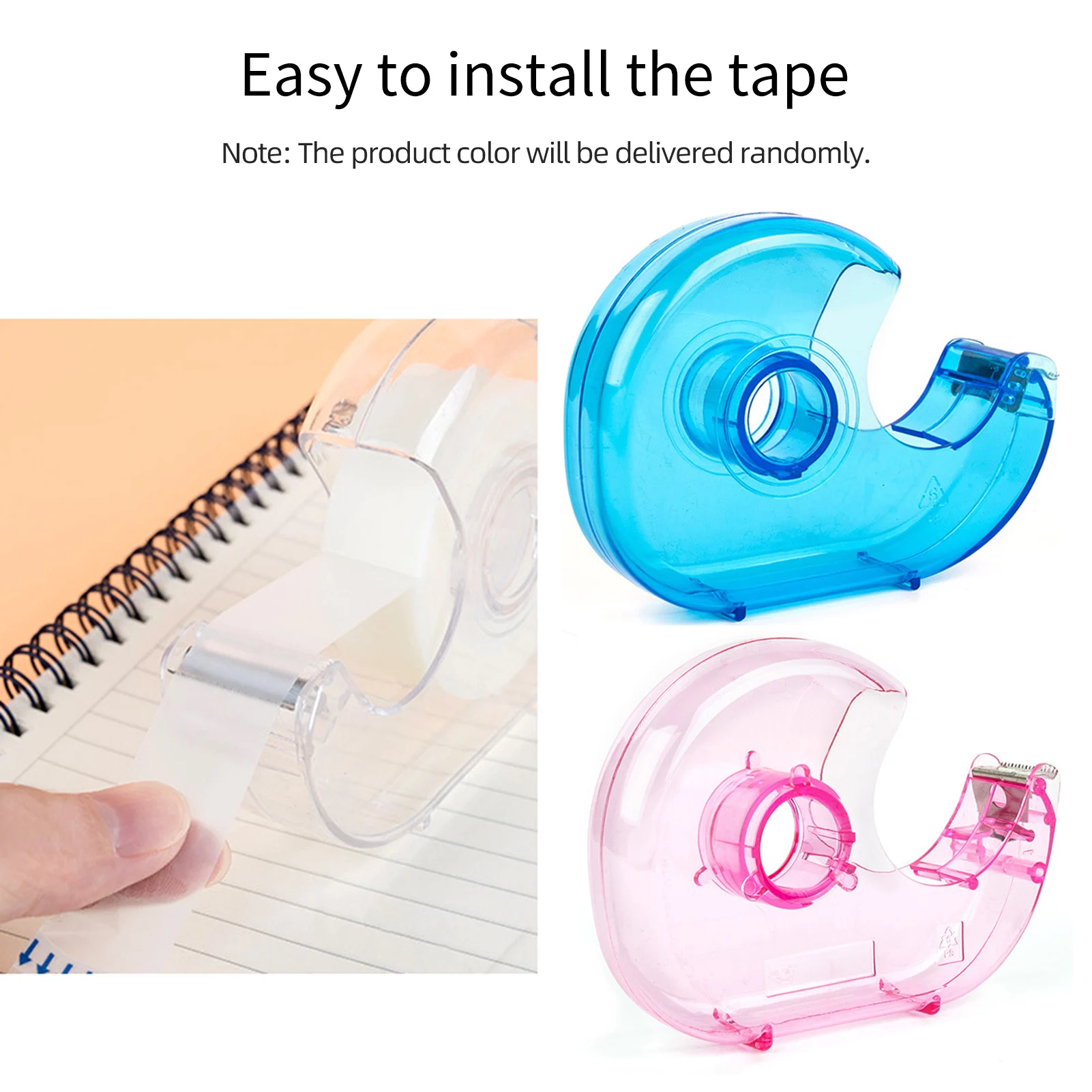 Transparent Desktop Tape Cutter Tape Hand Use Practical Plastic Adhesive Tape Dispenser Portable Lightweight for Office Home