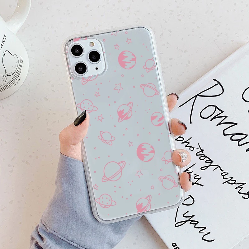 Casing ponsel bintang untuk iPhone 16 15 14 13 12 11 Pro XS MAX 7 XR 8 7 Plus sampul bening Fundas