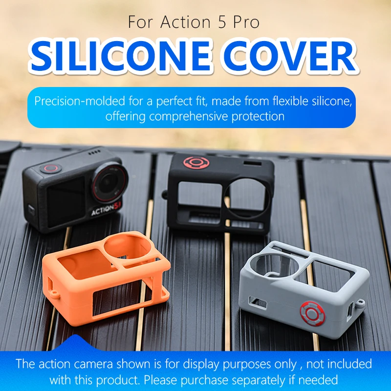 Para dji osmo ação 5 pro câmera capa protetora de silicone caso protetor completo à prova de riscos lente tampa manga anti-queda acessório