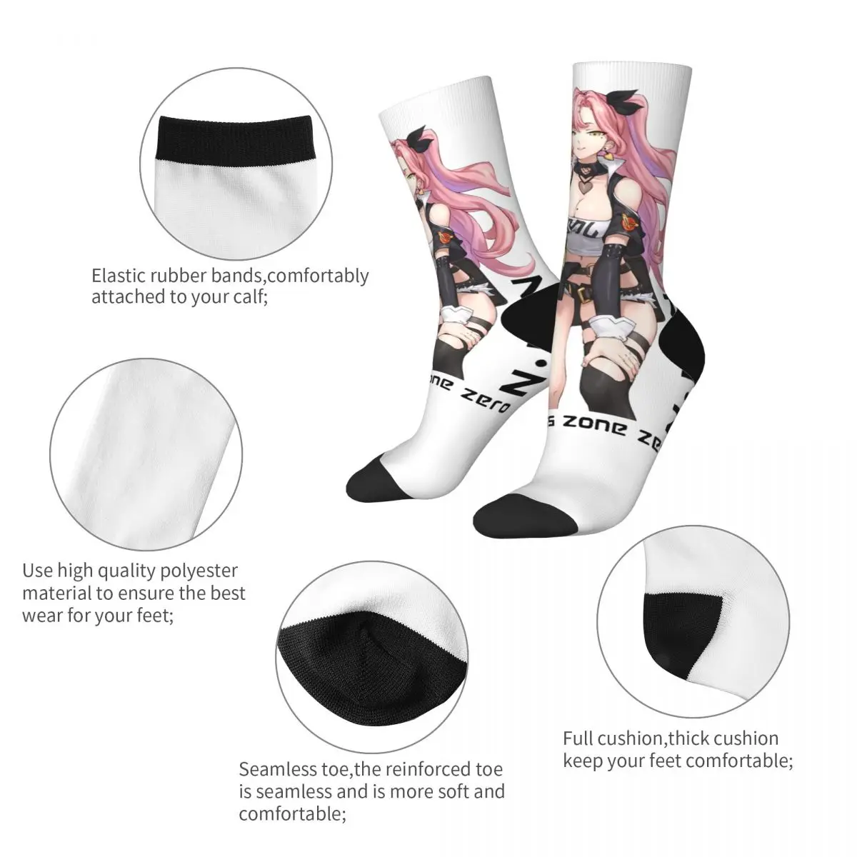 Zenless Zone Zero Nicole Demara Socks Men's Women's Casual Socks High Quality Spring Summer Autumn Winter Socks Gifts