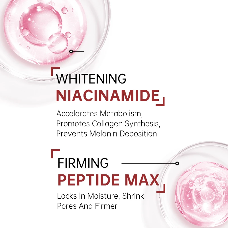 Niacinamide Serum Donkere Vlek Verwijderaar Gezicht Serum Whitening Voor Gloeiende Porie Krimpende Hyaluronzuur Collageen Gezichtsverzorging