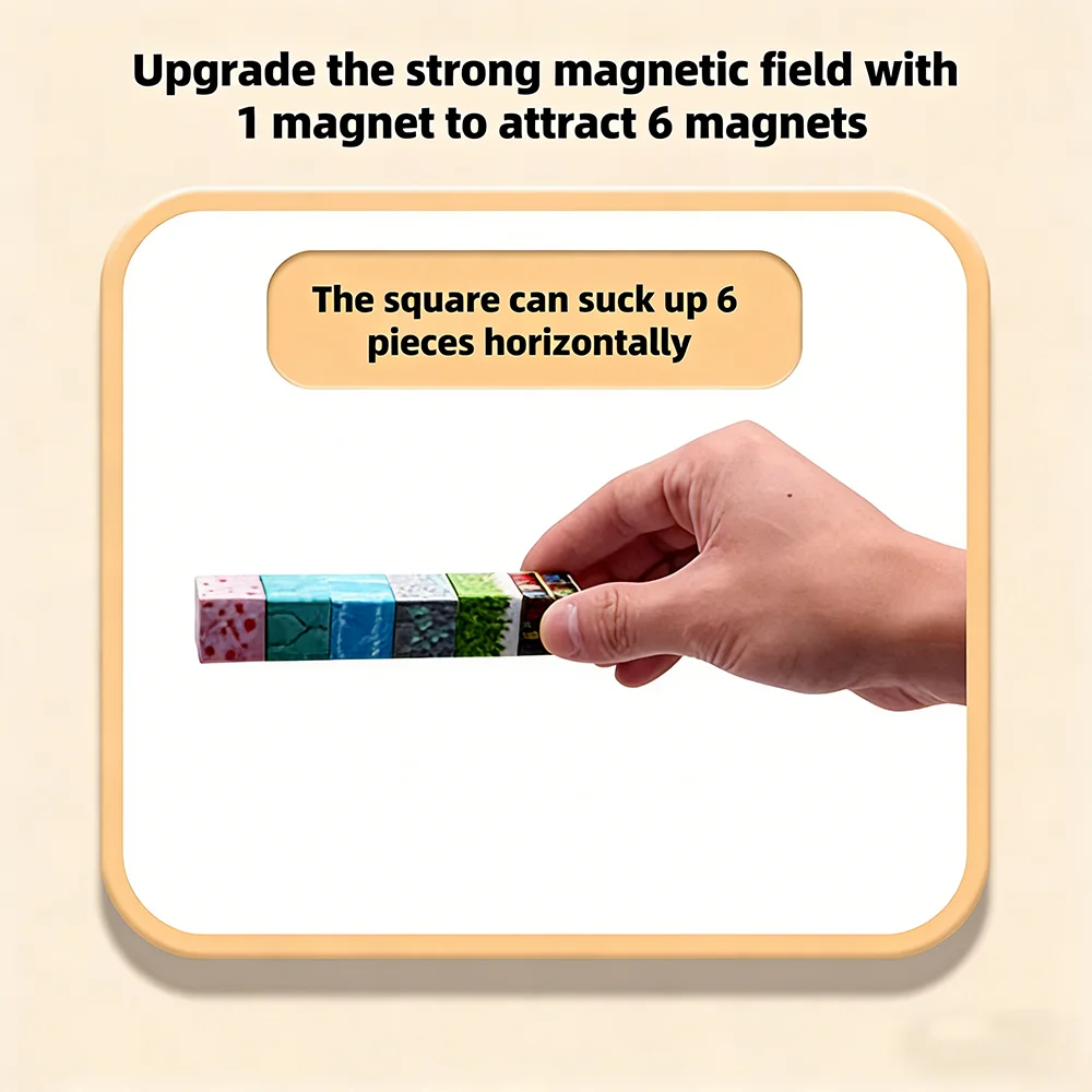 자석 블록 몬테소리 STEM 교육용 감각 장난감 마인 월드 어린이 남아 여아 3세 이상 DIY 자석 큐브 선물