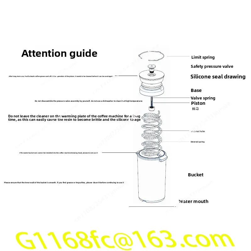 High Quality Transparent Semi-automatic Coffee Machine E61 Brewing Head Hot Mom Backwash Cleaning Artifact
