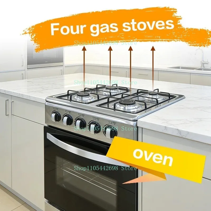 4-Burner 2 Gas+2 Electric Vertical Integrated Stove with Stainless Steel Oven
