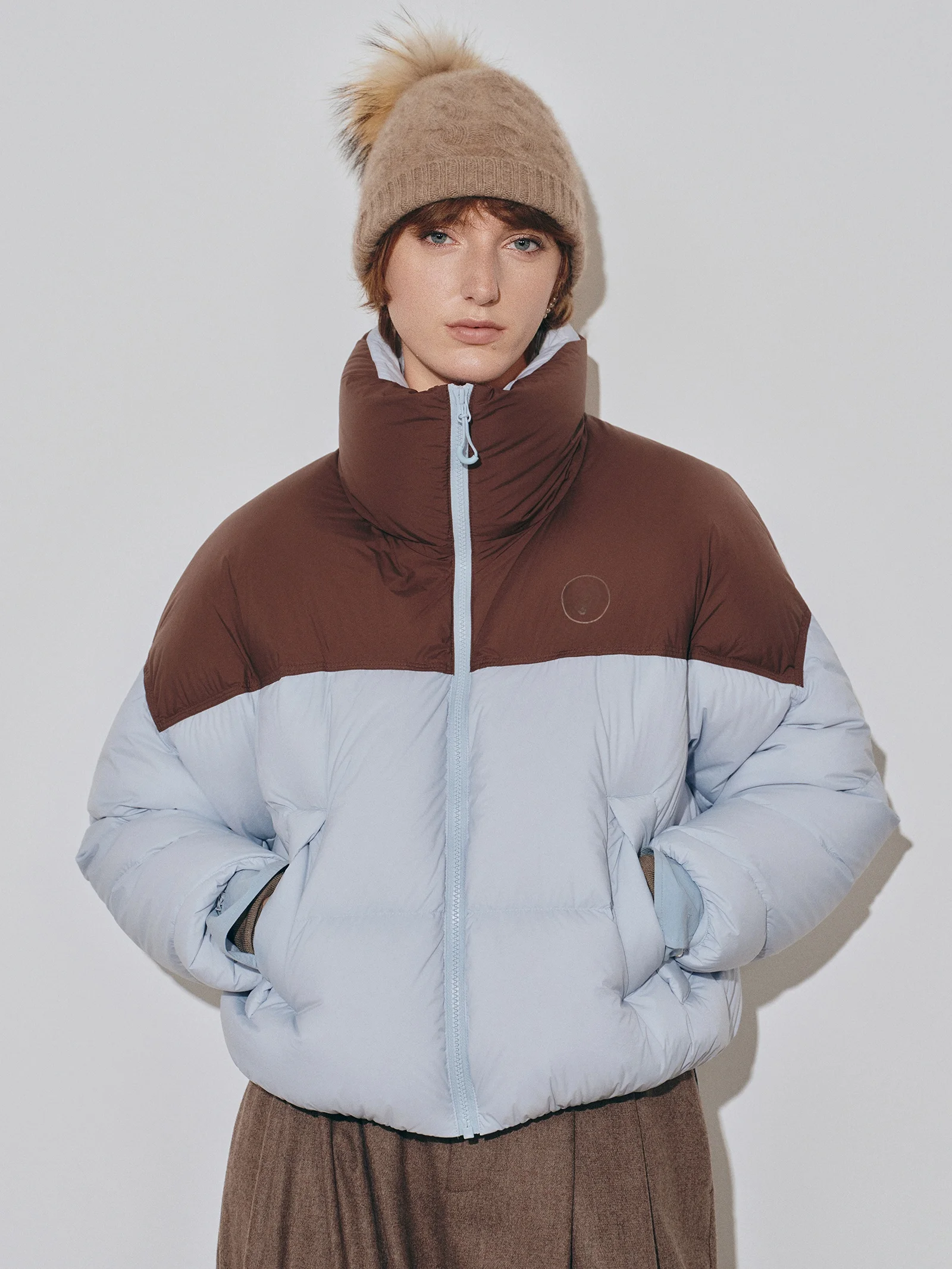 

Пуховик Panda X Little Bug с высоким воротником, теплый, для повседневной носки, модный, с наполнителем из 90% пуха, на молнии