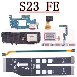 Charging Port Antenna Board For Samsung S23FE S23 FE Earpiece Loudspeaker Fingerprint Sensor Off On LCD Signal Motherboard Flex