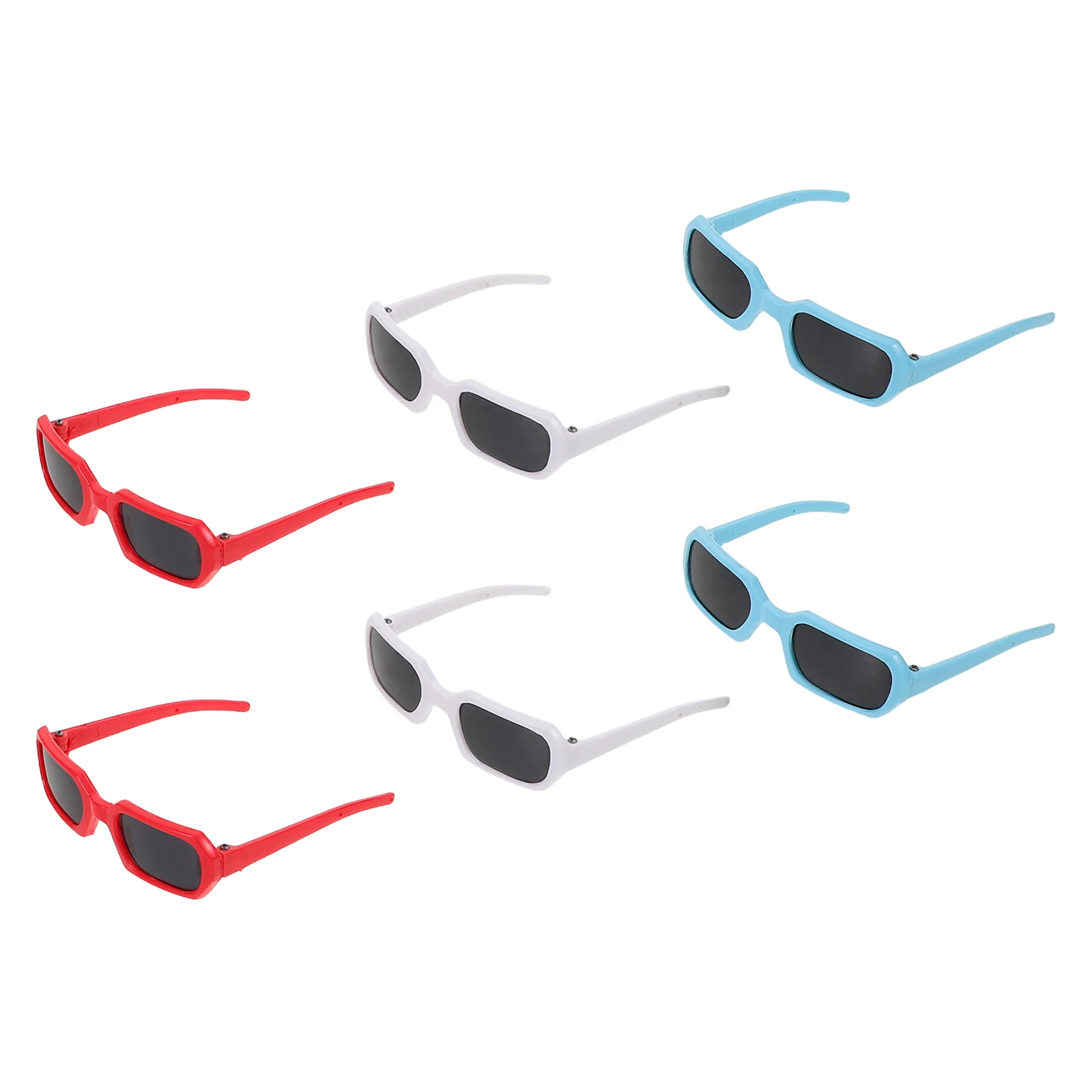 

6Pcs 18 Inch Stylish Sunglasses Fashion Accessories Uv Protection for Dress-Up Photo Props Mini Eyeglasses