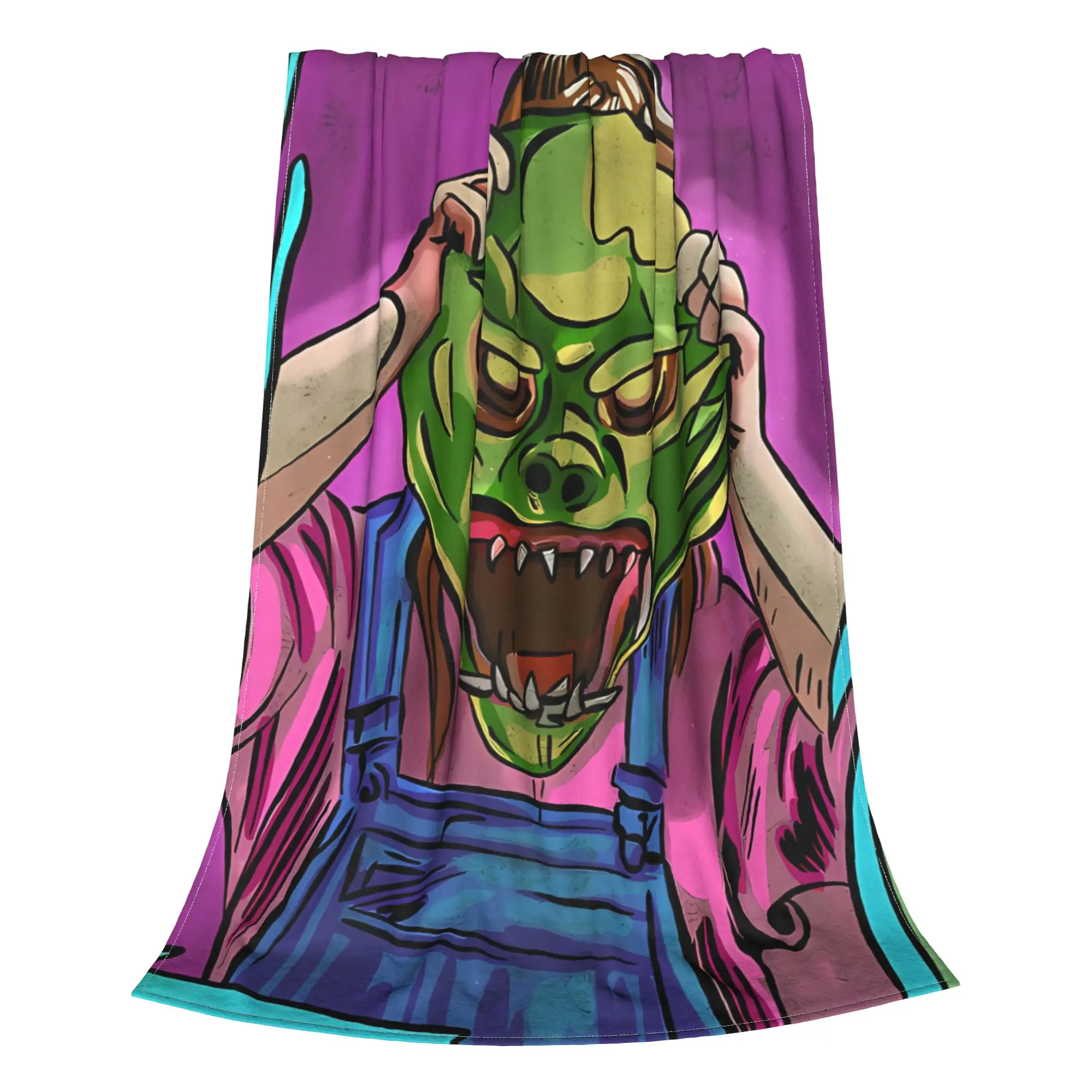 1PC Home Cute Room Decor Haunted Comic Blanket Throw Blanket GGoosebumps Novelty Warm Blanket All Season
