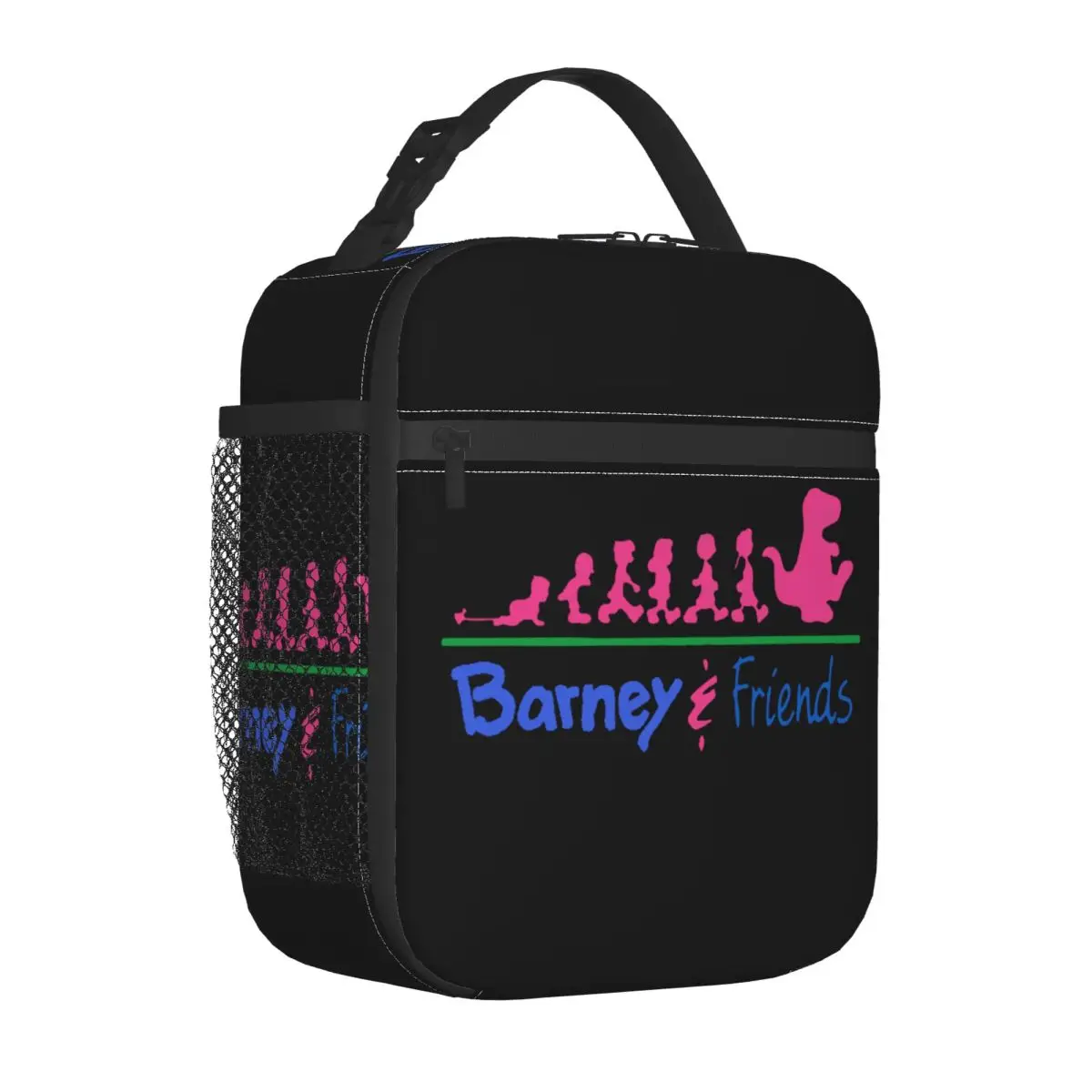 Barney Friends Dinosaur Cartoon Insulated Lunch Bag Cooler Bag Meal Container Dinosaurs Lunch Box Tote Men Women College Outdoor