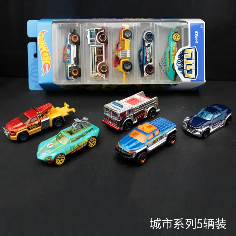 Ruote calde originali Diecast 5 pezzi Set di piste per auto sportive 1:64 giocattolo per auto in metallo Mini Hotwheels ragazzo giocattoli per