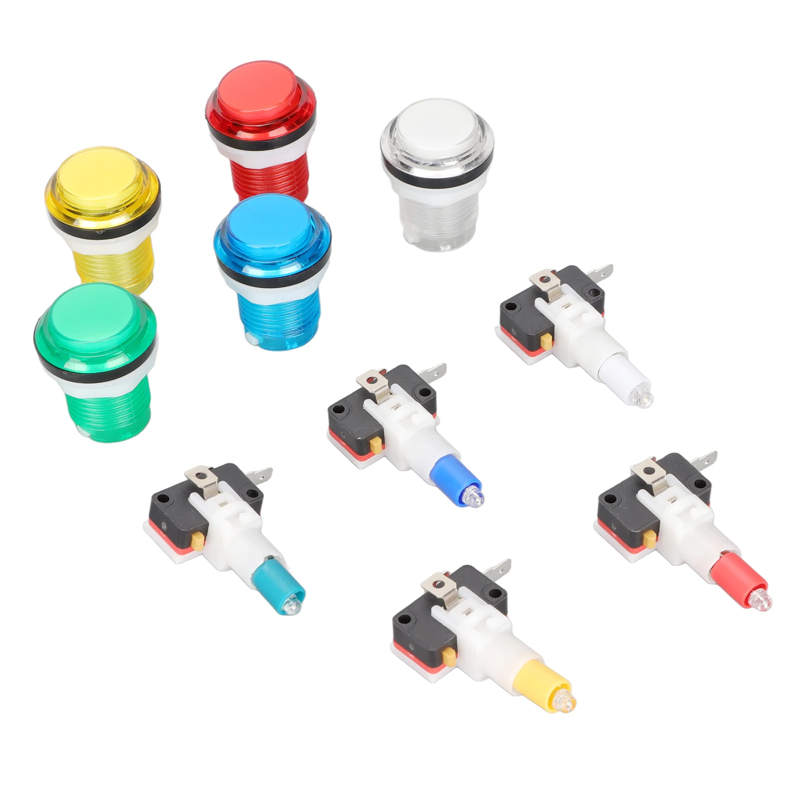 32mm Arcade Game Push Button 5 Colors LED Light Self Reset DIY Arcade Machine Button Switch for Gamepads Arcade Game Push Button