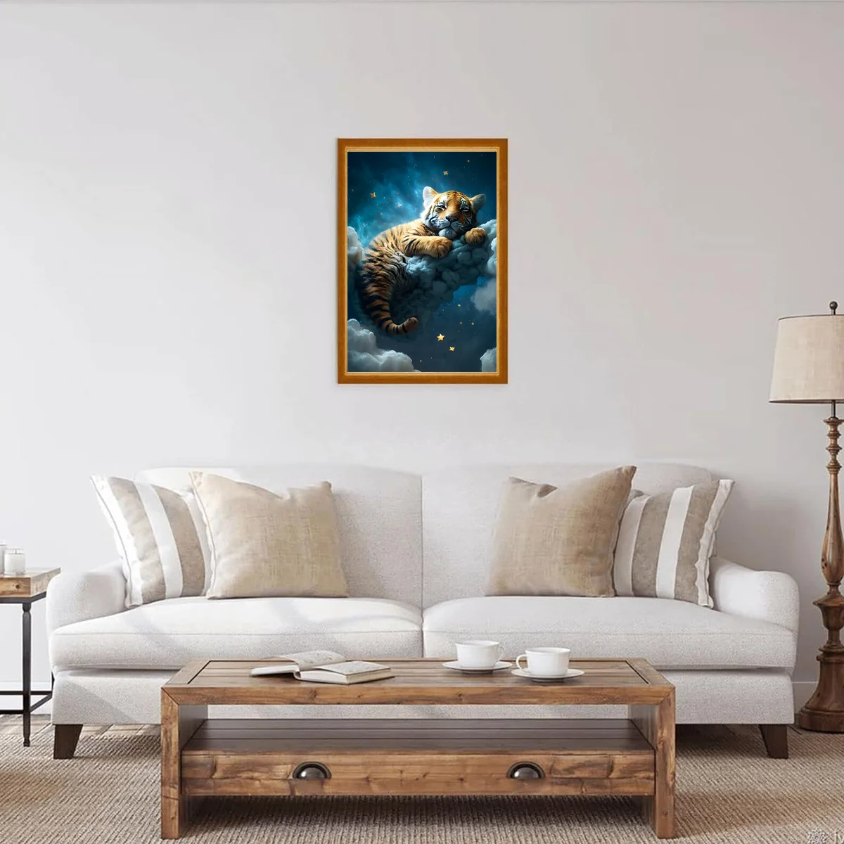 จิ๊กซอว์ปริศนาสําหรับผู้ใหญ่/เด็ก 300 ชิ้นเด็กน่ารัก Tiger ปริศนาครอบครัวเกมของเล่นสําหรับตกแต่งบ้านปริศนา 15 "x 10"