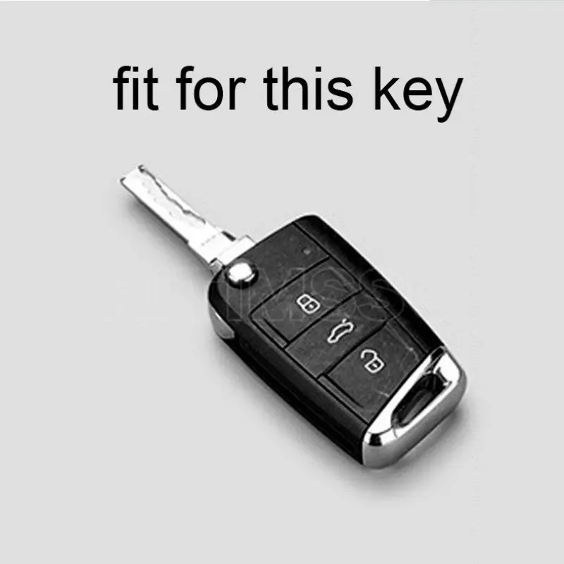 Carcasa de Metal para llave de coche, carcasa sin llave para VW Volkswagen Golf 7 MK7 Tiguan MK2, Seat Ateca Leon FR 2 Ibiza Skoda Octavia