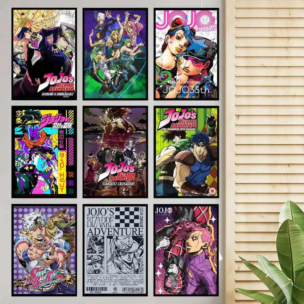 Hot Anime J-JoJo Bizarre Adventure Poster Self-adhesive Art Room Entrance Restaurant Wall Decor Art Painting