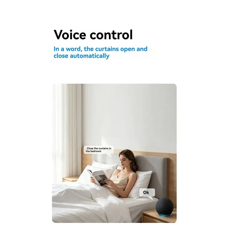 ABMR-Tuya Wifi Smart Curtain Robot Automatic Curtain Opener Voice Control Remote Control Smart Electric Curtain Motor
