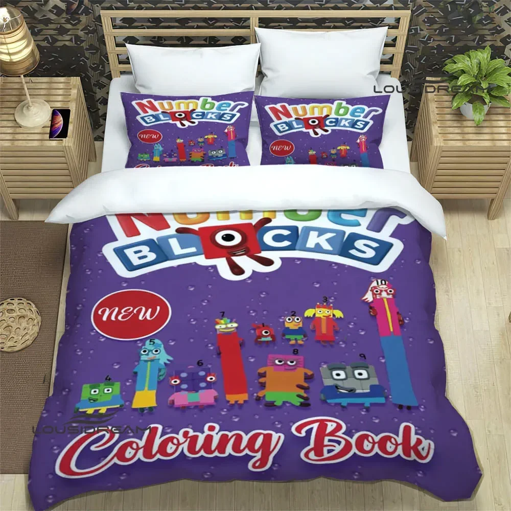 N-Number-Blocks cartoon print Bedding Sets exquisite supplies set duvet cover bed comforter set bedding set luxury birthday gift