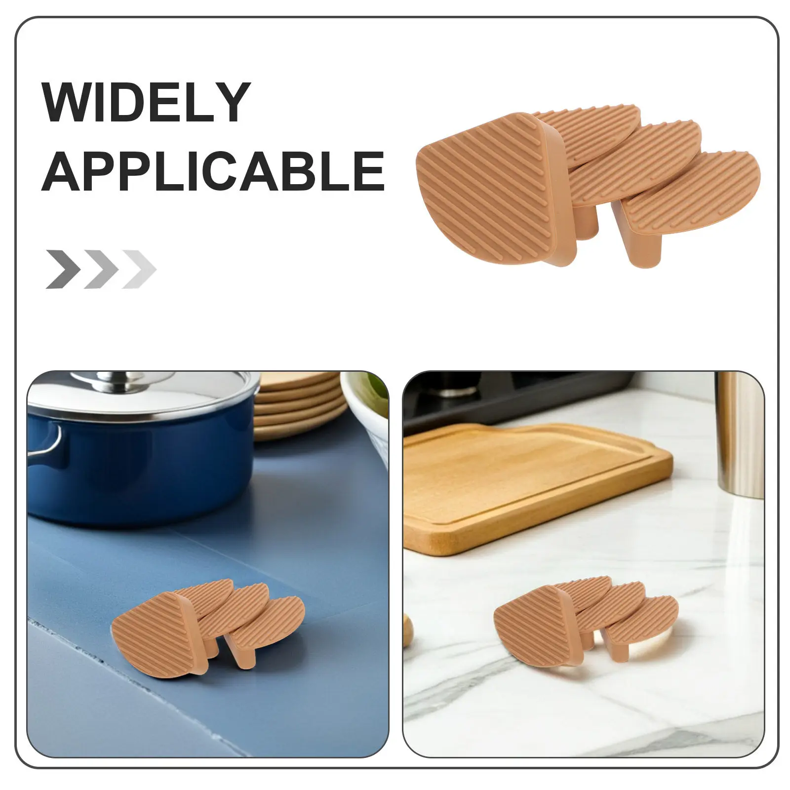 4Pcs Silicone Non-Slip Cutting Board Feet – Shock-Absorbent Stabilizer Pads for Wood, Plastic, Glass & Bamboo Boards