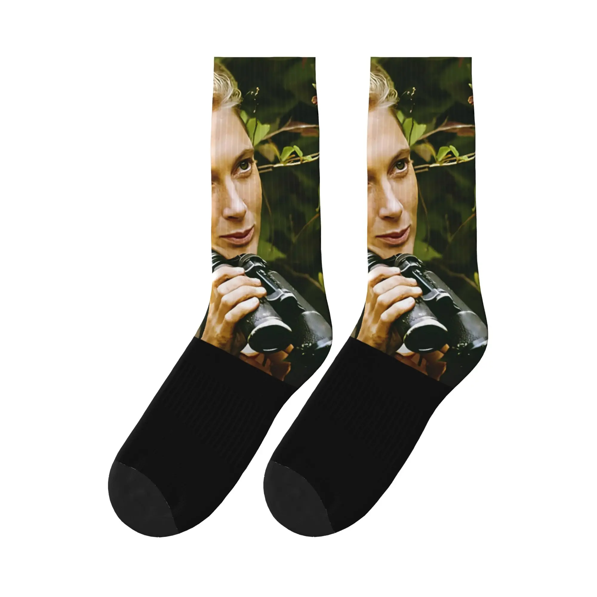 

Jane Goodall Tribute Wildlife Stockings Printed Trendy Socks Autumn Anti Sweat Socks Women Men Running Sports Warm Soft Socks