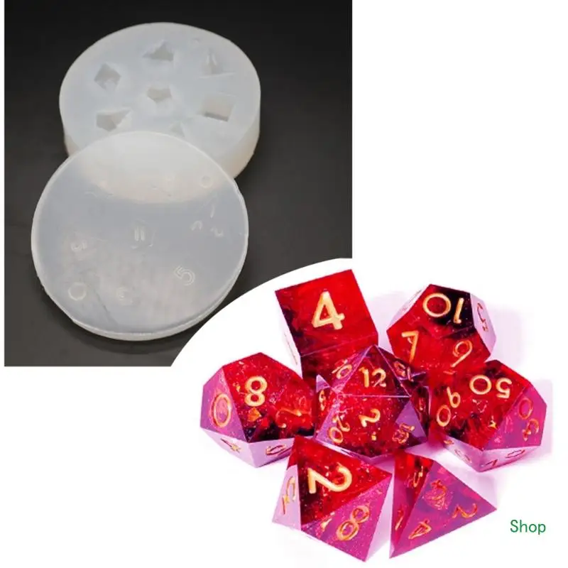 Dropship Numbers Game Silicone Mold Transparent Digital Dices Game Home Craft Tools