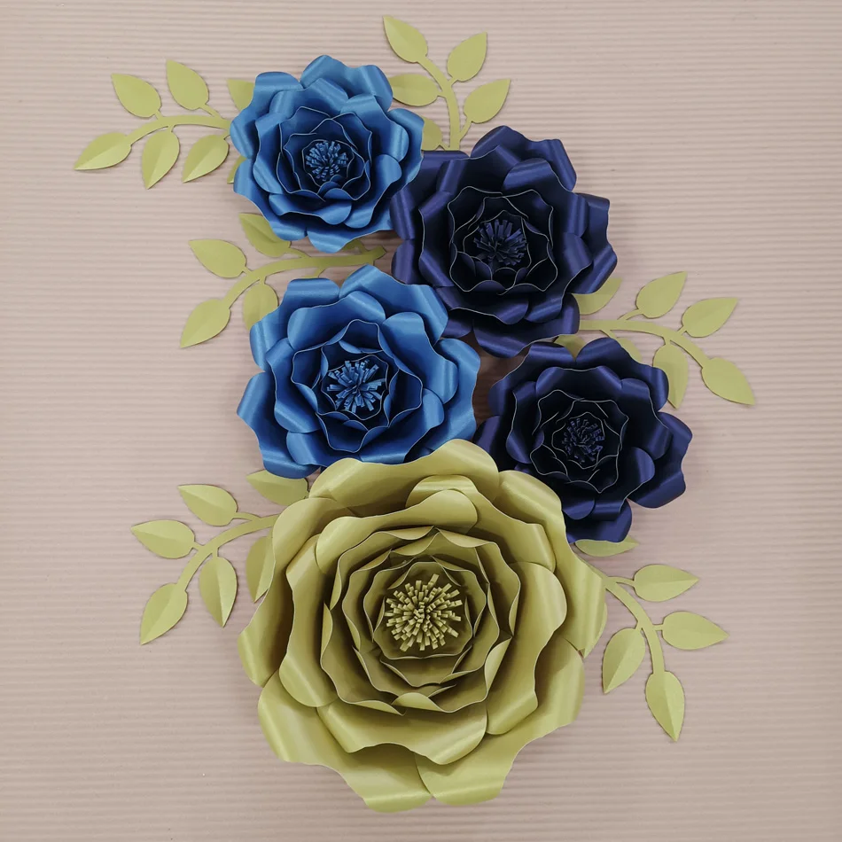 

Mermaid Themed DIY Paper Flowers Rose Leaves Set For Decorations Nursery Wall Deco Crafts Floral Decor Birthday Table Dessert