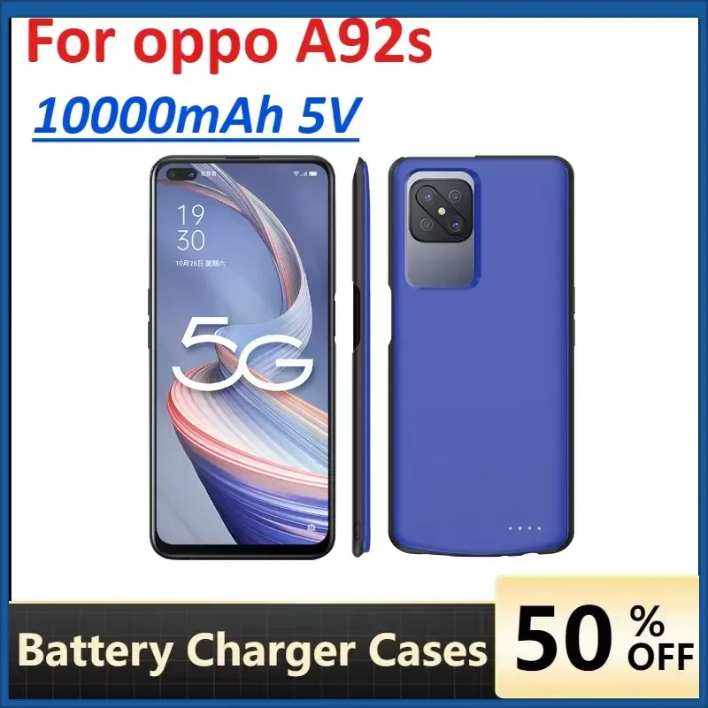 10000mAh Power Bank Silm Silicone Shockproof External Battery Charger Case for Oppo A92s Battery Charger Cases