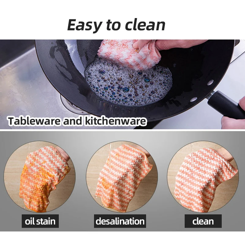 5pcs Cooking Bench Cleaning Rag, Soft And Absorbent Dishcloth, Household Wipe Hand Quick Drying Handkerchief For Bathroom, Kitch