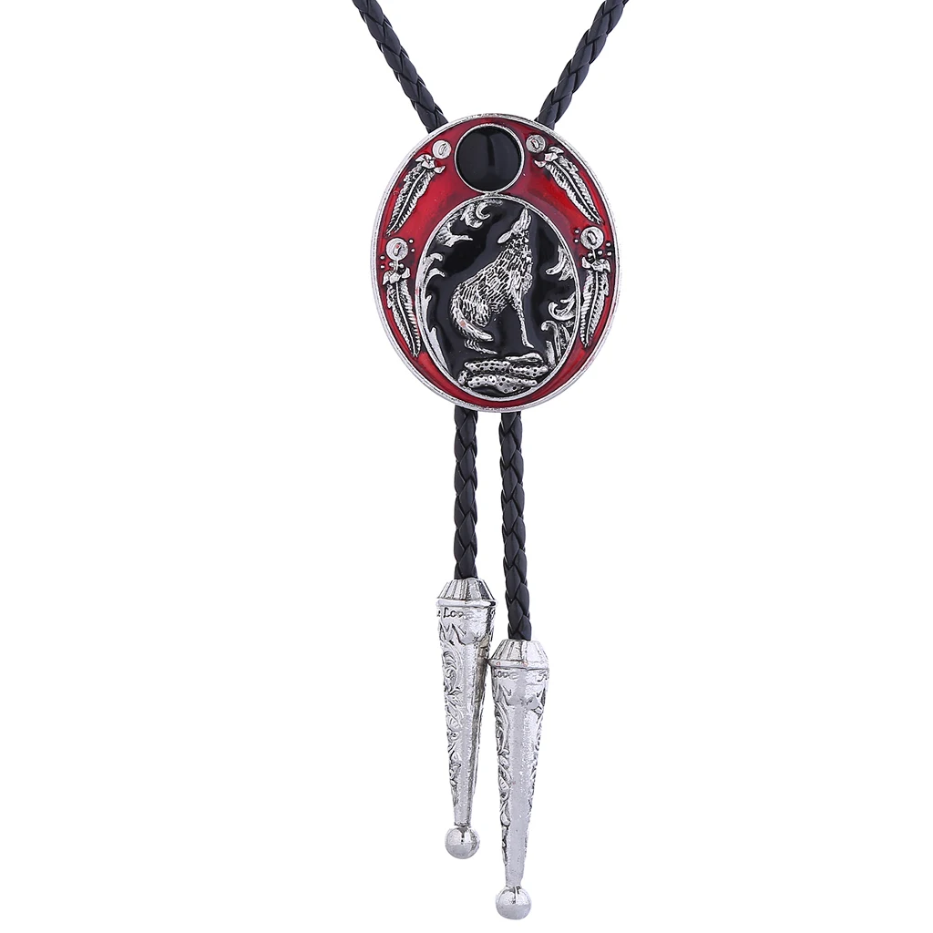 

New painted Wolf roar agate Bolo Tie