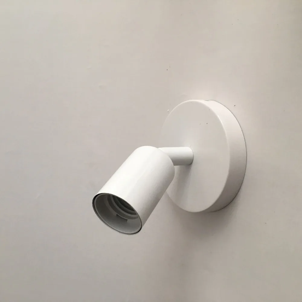 

Vintage E27 Wall Lamp Base Adjusted Direction E27/E14 Metal Light Base White Black Ceiling Lamp Holder For Bar Restaurant Home