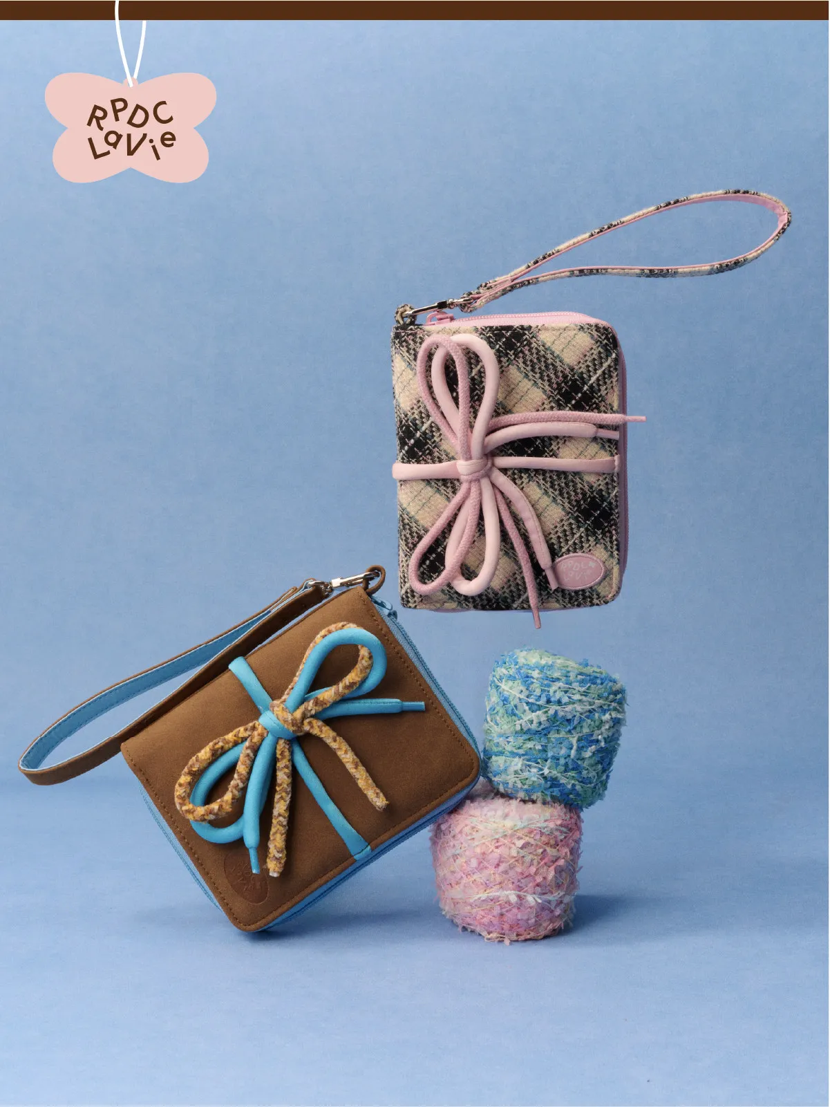Y2K Balletcore Bowknot Wallet, 14×12cm Retro Plaid & PU Zipper Purse, Cute Lightweight Card Holder for Women Daily Use, 1pc