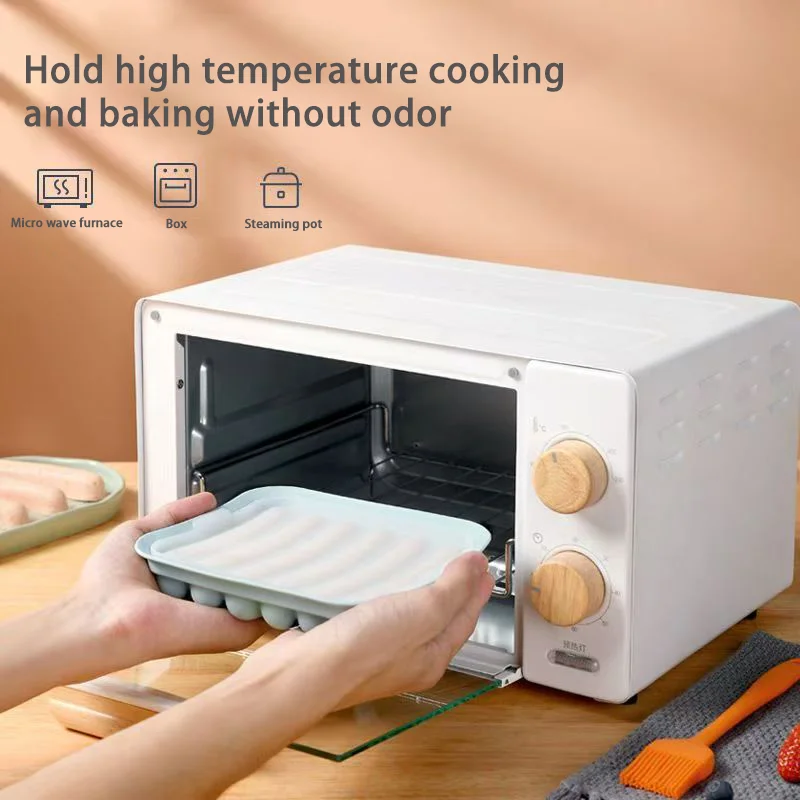 Silicone World DIY Silicone Sausage Molds With Lid Baby Complementary Food Baked and Steamed Ham Hot Dog Making Mold Baking Tool