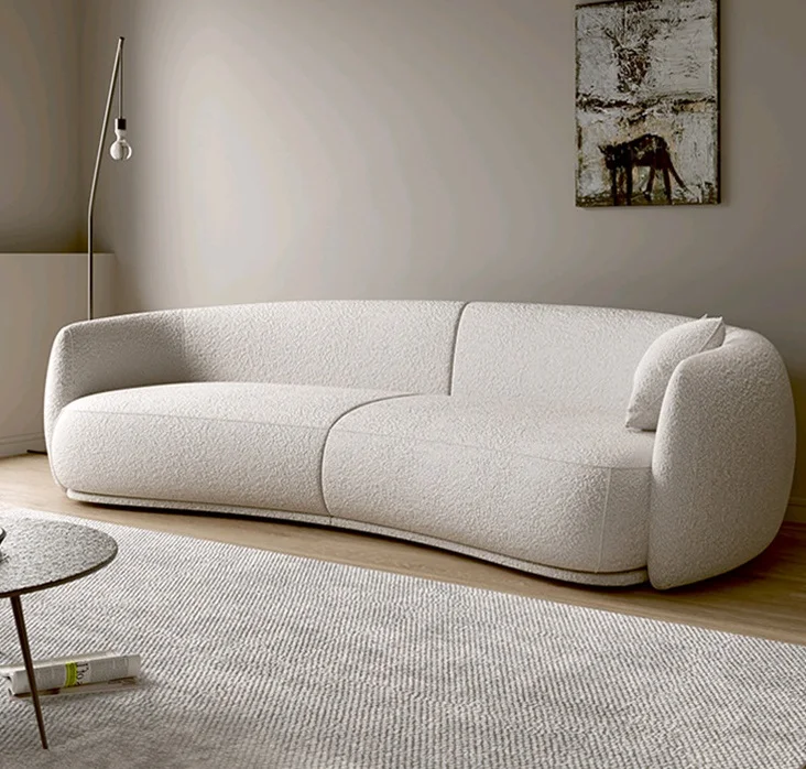 Diseño moderno, tamaño suave Sofá curvo Booker, sofá combinado para sala de estar
