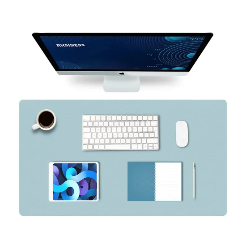 Multifunctional Gift Desk Pad Table Cover Faux Leather Mouse Pad Dual Use Desk Writing Mat for Office Home School Office